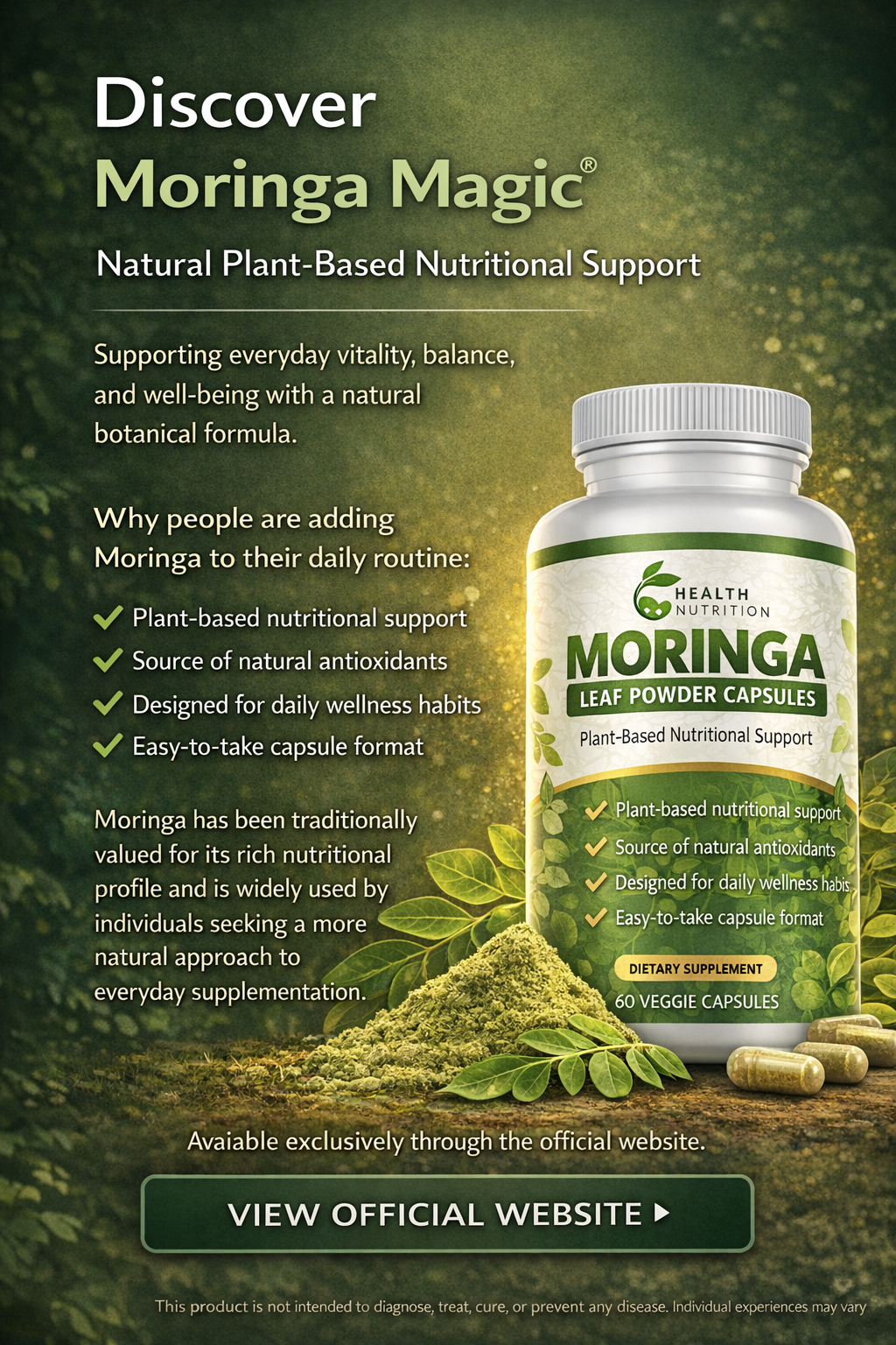 Moringa Magic official website – natural digestive support supplement for adults over 40